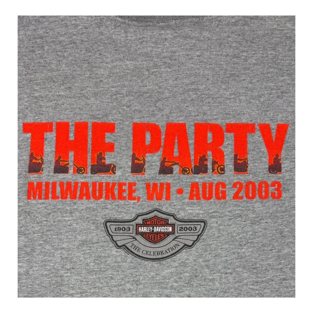 Vtg Harley-Davidson Shirt 100th Anniversary Celebration Party Milwaukee 2003 XXL